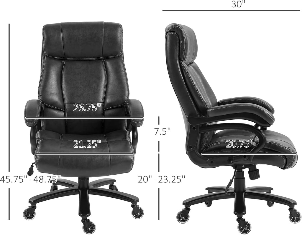 Ergonomic Office Chairs for Adults,Gaming Desk Computer Furniture with Comfortable Swivel Rolling Wheels Chair for Home, Office Bedroom Study Big and Tall Chairs,Black