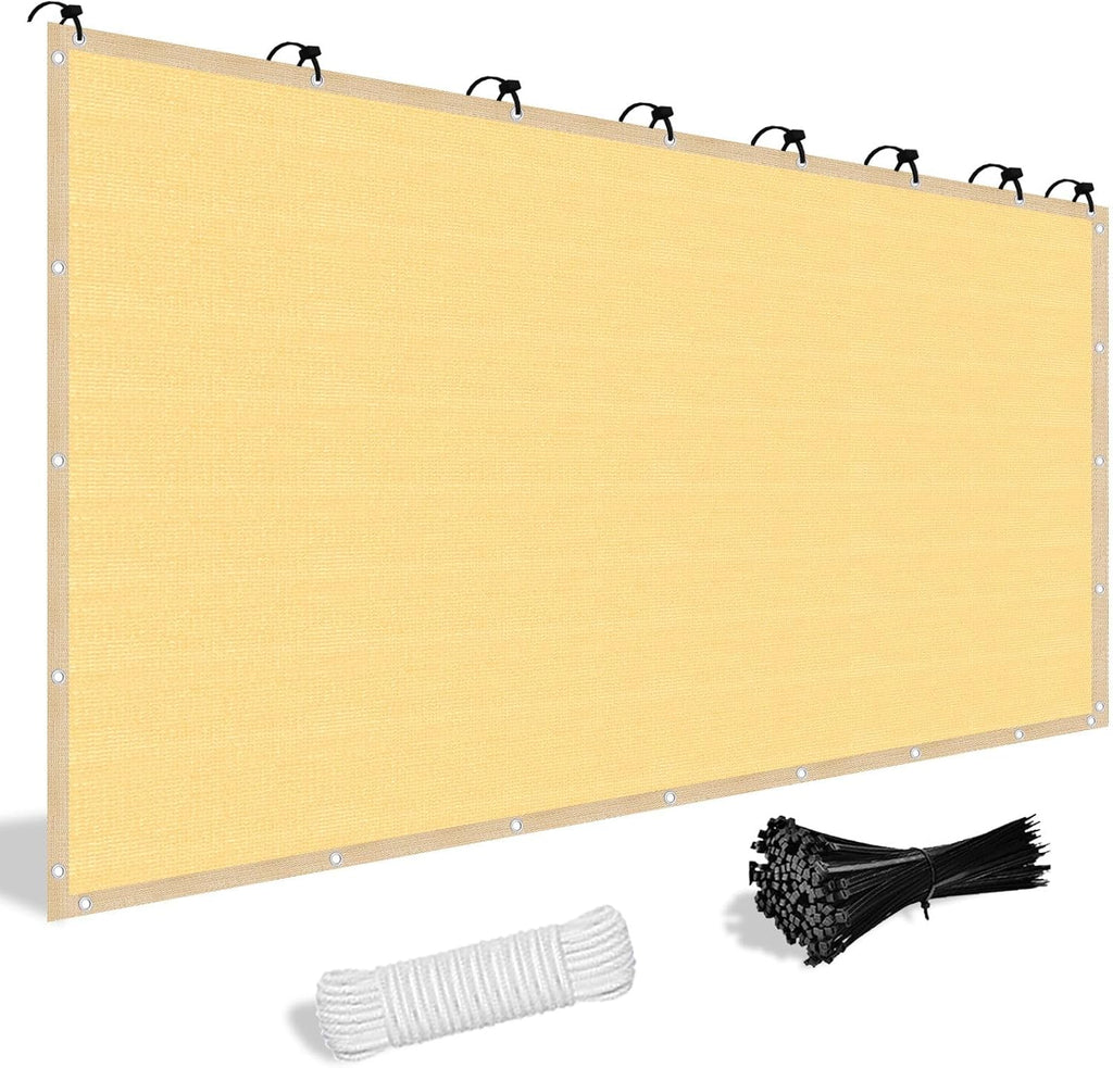 Shade&Beyond Customized Size 12' X 16' Shade Cloth with Grommets, 90% UV Protection Pergola Shade Cover Mesh Tarp Sun Screens for Patio GN09, Sand
