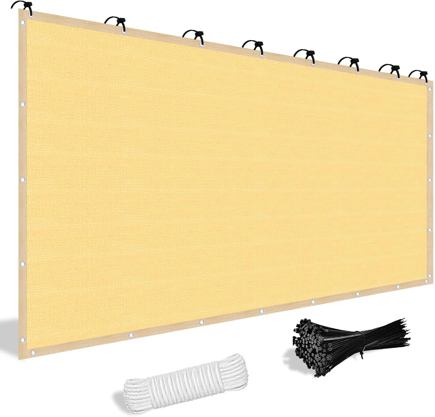 Shade&Beyond Customized Size 12' X 16' Shade Cloth with Grommets, 90% UV Protection Pergola Shade Cover Mesh Tarp Sun Screens for Patio GN09, Sand