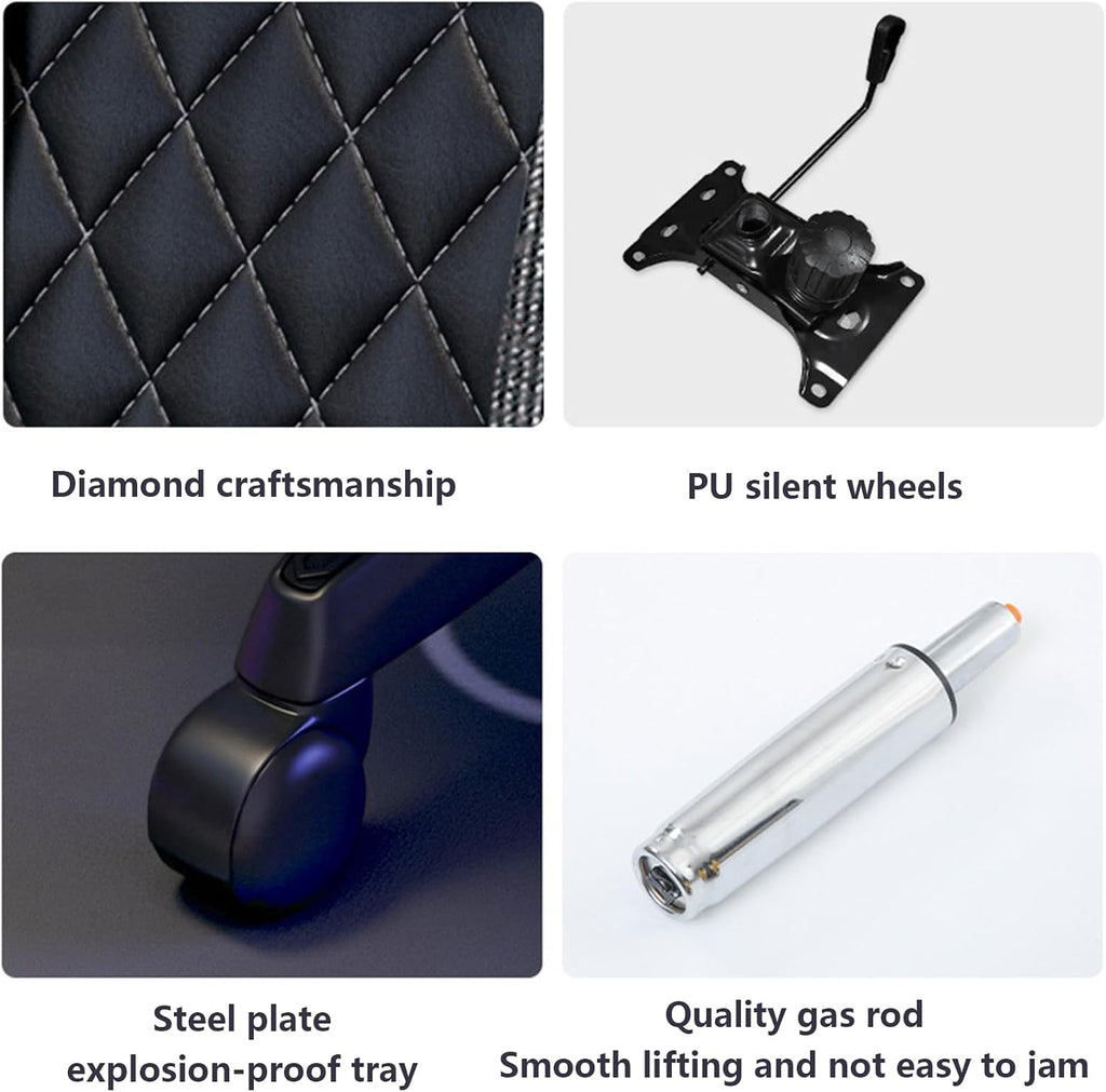 Gaming Chair Computer Chair with Footrest Breathable PVC Leather Video Game Chairs with Lumbar Support and Headrest 360 Degree Swivel Chair with Adjustable Ergonomic Backrest for Adults