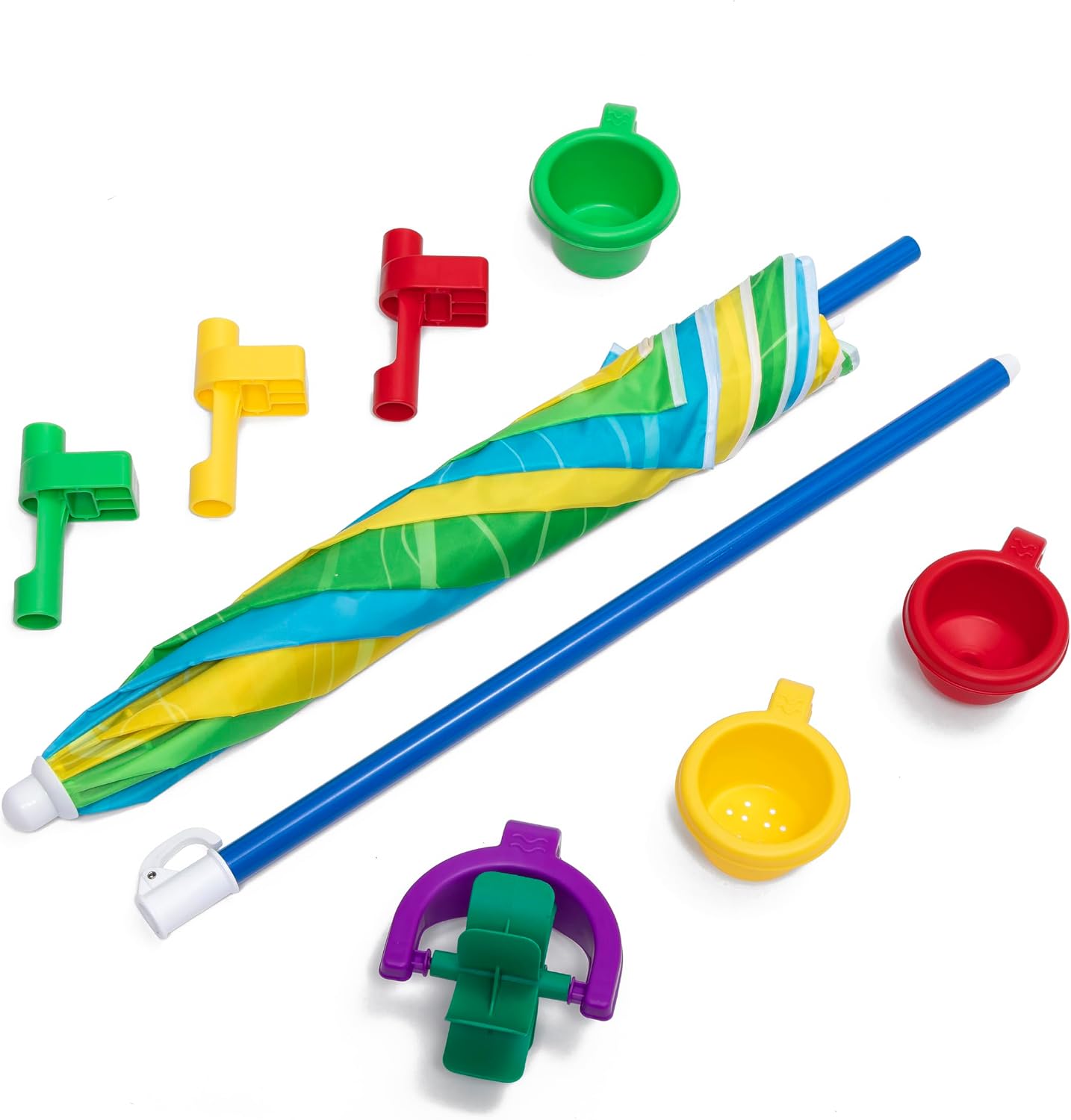 Step2 Play & Shade Pool, Kids Activity Pool with Umbrella, Summer Outdoor Toys, 7 Piece Toy Accessories, For Toddlers 2+ Years Old