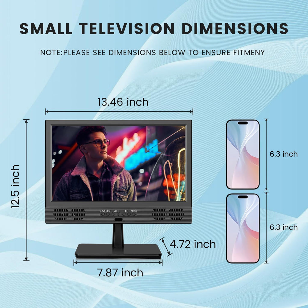 othoig 14 Inch Small Smart TV HD LED, Small Portable Smart TV with Built-in APP, Digital ATSC Tuner,HDMI/USB/AV Inputs, Small Smart Television for Kitchen,Bedroom,RV,Camper