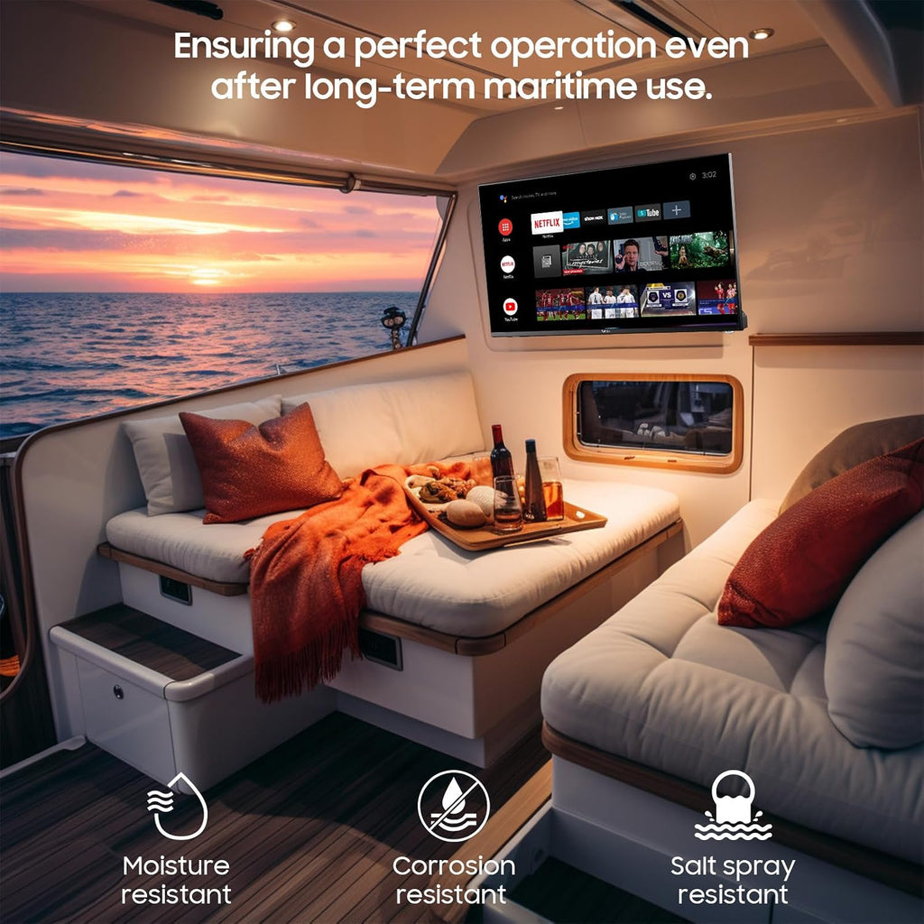 SYLVOX 12 Volt TV, 40' Smart Television 1080P with Google OS Support Voice Remote Screencast ATSC NTSC WiFi Bluetooth HDMI USB, AC/DC Powered, 12V TV for RV Camper Boat Coastal Home (Marine Series)