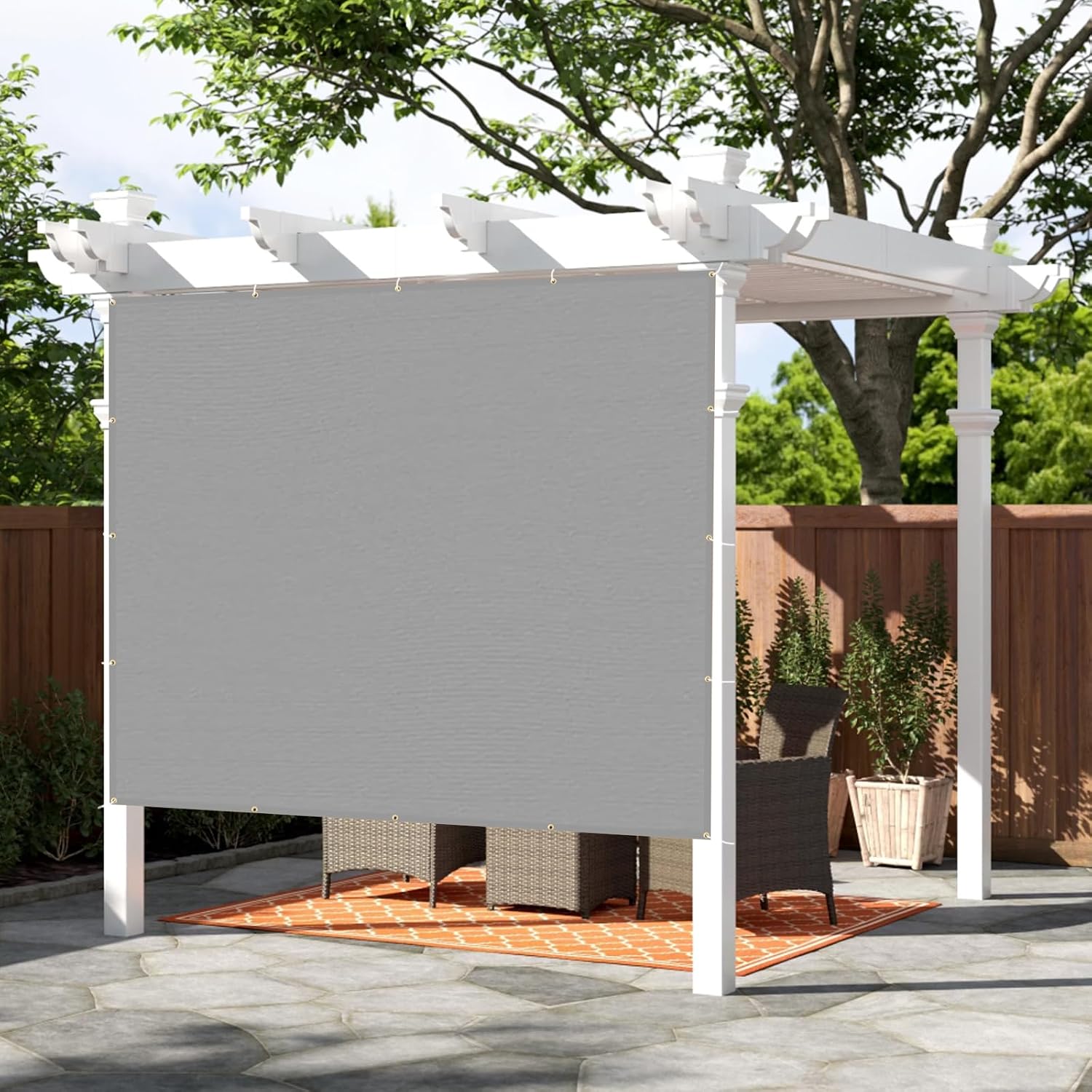 SUNNY GUARD Shade Cloth Custom Size 14x20 FT Sun Shade Screen Fabric Shade Cover Tarp with Grommets for Pergola Backyard Garden, Light Grey(We Customized)
