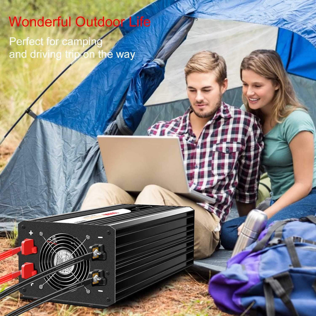 Xijia 6000W Pure Sine Wave Power Inverter dc 24V to 110v ac Converter 60HZ Solar Converter for Home rv Use car (DC24V (Range 20V-30V) 6000W)