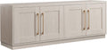 Henn&Hart TV Stand for TVs up to 75'' with 2 Concealed Storage Cabinets and Adjustable Shelves for Living Room, Family Room, or Office, Beech White