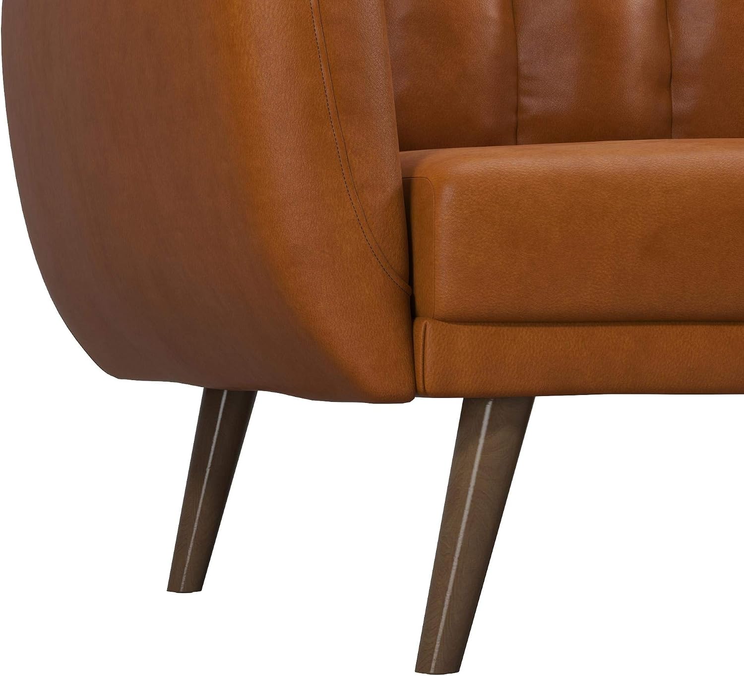 Novogratz Brittany Futon Sofa Bed and Couch Sleeper, Camel Faux Leather