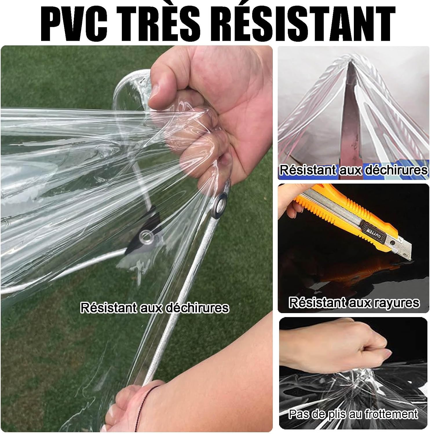 Clear Vinyl Tarp 3x6 6x8 10x10 10x20 16x20ft Extra Thick Transparent Clear Tarps with Grommets 16 Mil Heavy Duty Tarpaulin Cover Waterproof Tear for Porch Chicken Coop Patio Outdoor Pool(12' x 15')