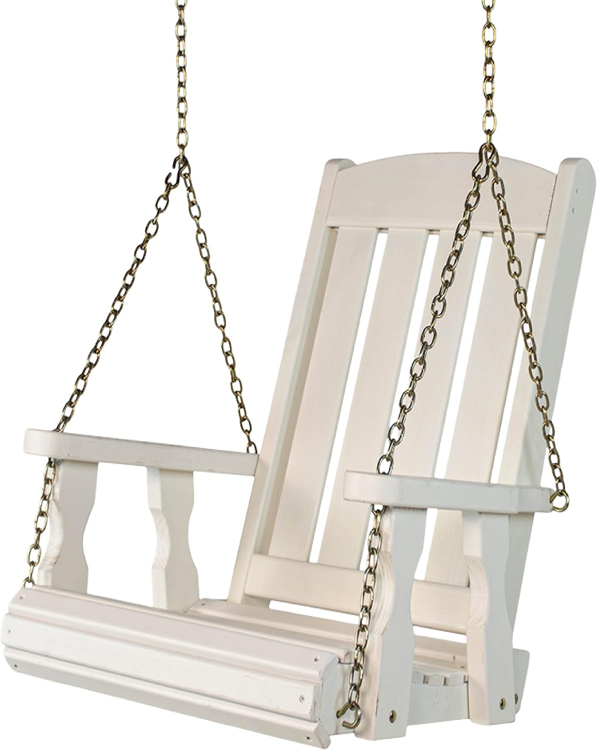 Amish Casual Heavy Duty Mission Pressure Treated Swing Chair (Semi-Solid White Stain)