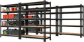 PrimeZone Storage Shelves 5 Pack 5 Tier Adjustable Garage Storage Shelving, Heavy Duty Metal Storage Utility Rack Organizer Shelf Unit for Warehouse Pantry Closet Kitchen Basement, Black