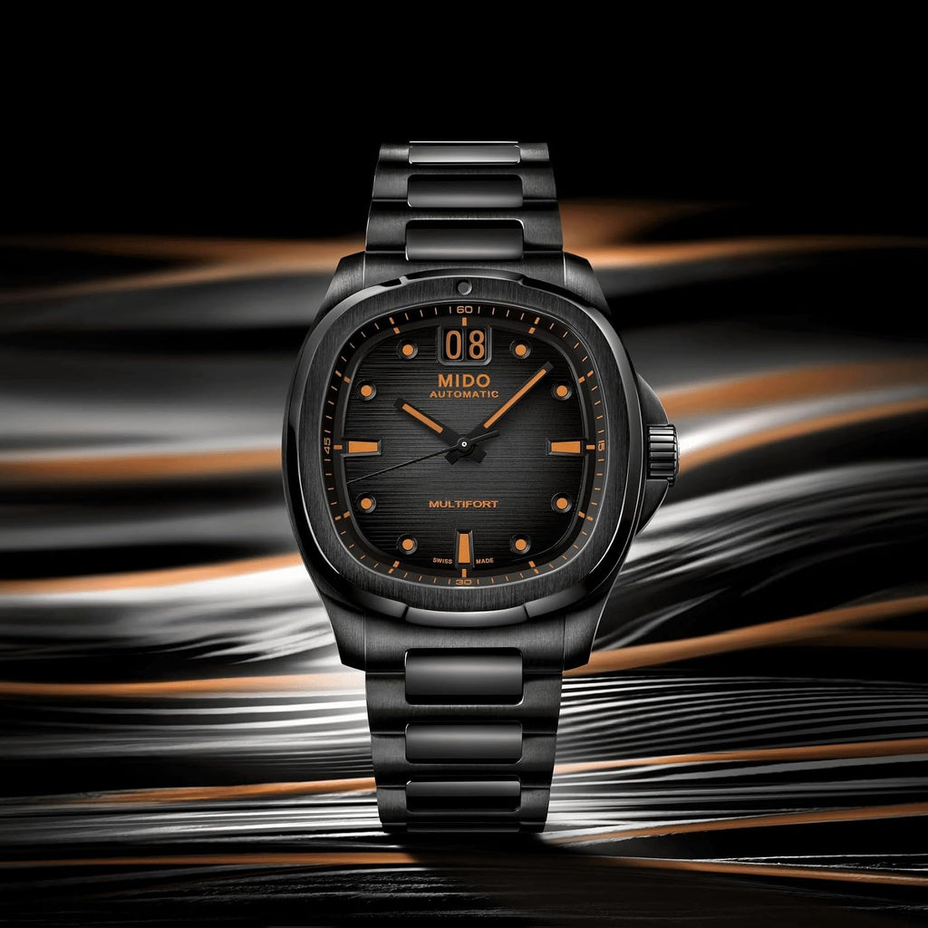 MIDO Multifort TV Big Date - Swiss Automatic Watch for Men - 40mm Case with Transparent Caseback