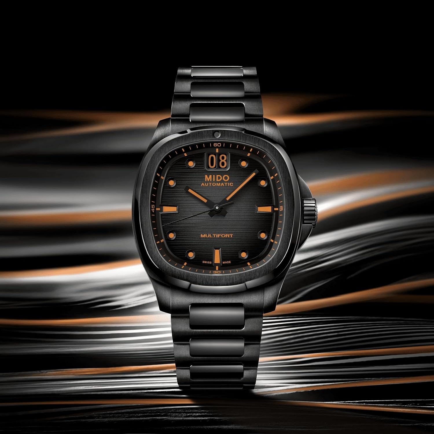 MIDO Multifort TV Big Date - Swiss Automatic Watch for Men - 40mm Case with Transparent Caseback