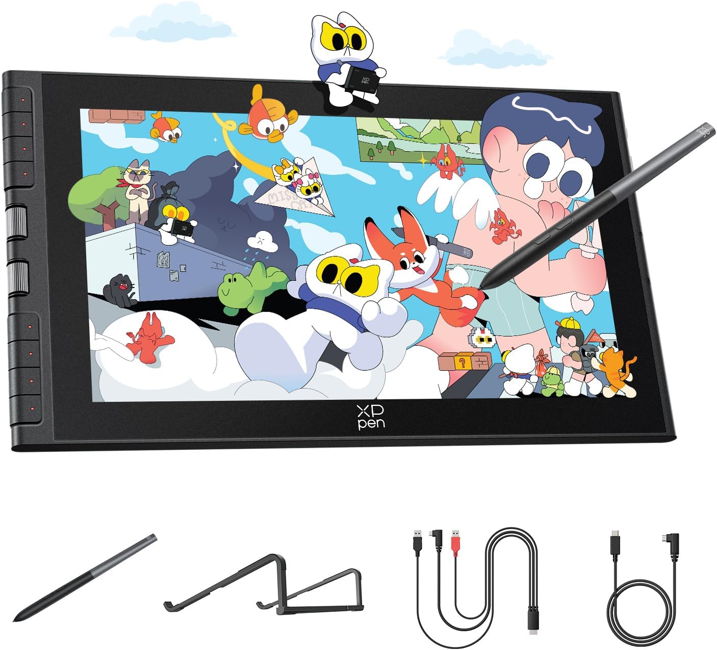 XPPen Artist 12 3rd 11.9' Drawing Tablet with Screen | X4 Pen 16K Pressure | Dial Wheels+8 Keys | AG Etched Glass Portable Art Drawing Tablet Compatible with Windows/macOS/Android/ChromeOS/Linux