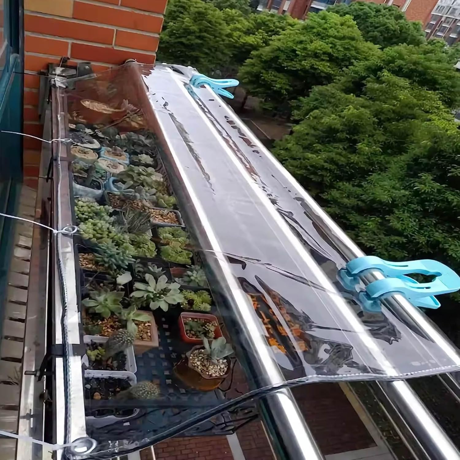 Clear Tarps with Grommets Rectangular Vinyl Plastic Transparent Tarp 16 Mil Thick Heavy Duty Tarpaulin Cover Greenhouse Sheeting for Rainproof Plant Farm, Patio Porch(20' x 23')
