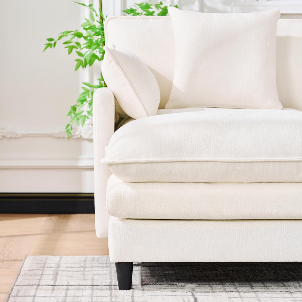Eafurn 141' Oversized Modular Sectional Sofa Convertible U Shaped Couch for Living Room - 6 Seater Chenille Couches Set with Ottomans and Waist Pillows for Living Room Apartment