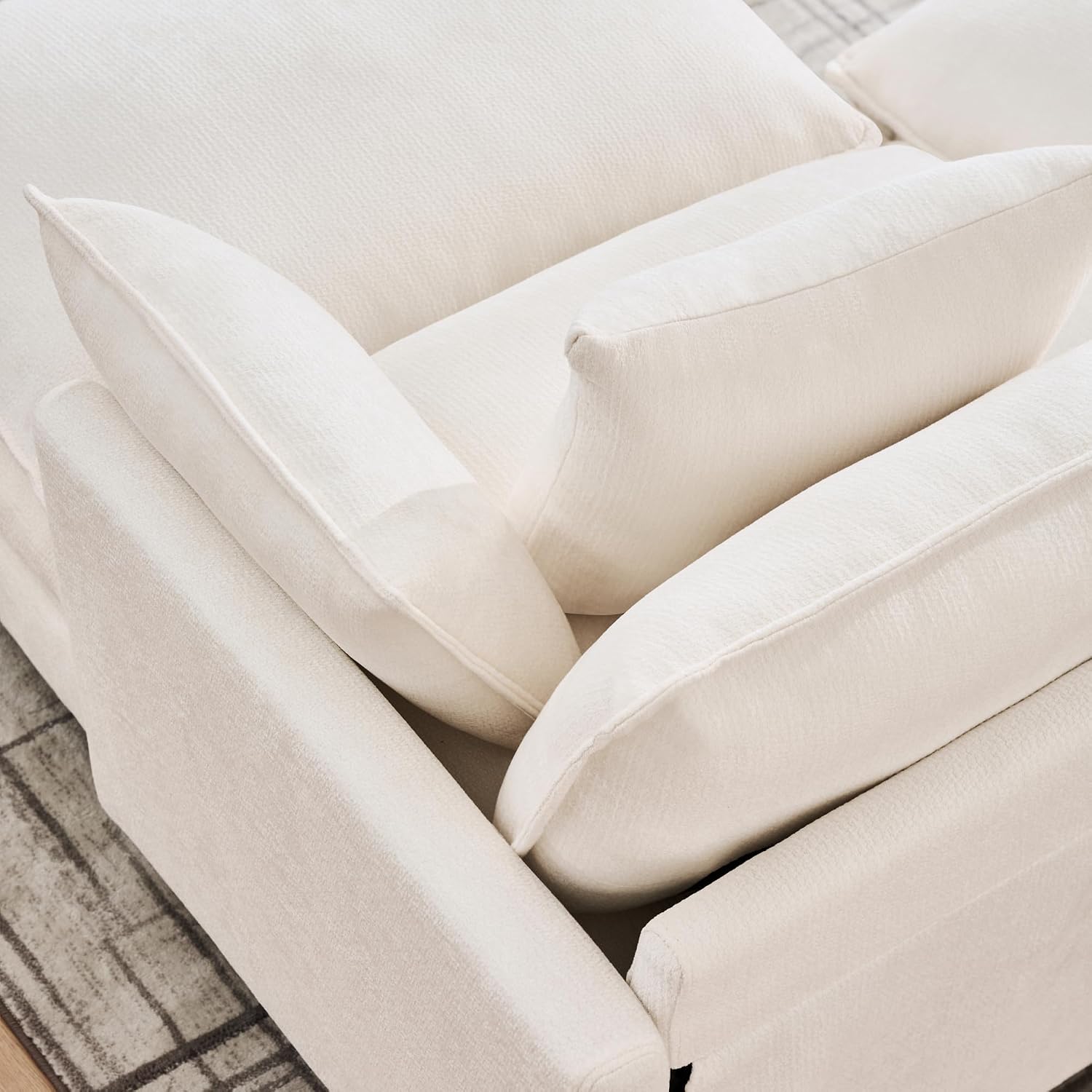 Eafurn 141' Oversized Modular Sectional Sofa Convertible U Shaped Couch for Living Room - 6 Seater Chenille Couches Set with Ottomans and Waist Pillows for Living Room Apartment