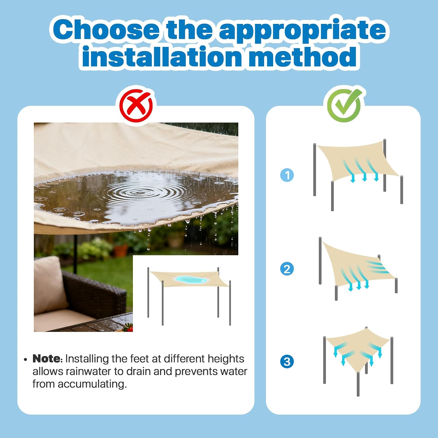 Royal Shade 14' x 20' Beige Rectangle Waterproof Sun Shade Sail Order to Make Canopy Awning, UPF50+ 95% UV Blockage Water Resistant, Outdoor Backyard Patio Garden Carport (We Customize)
