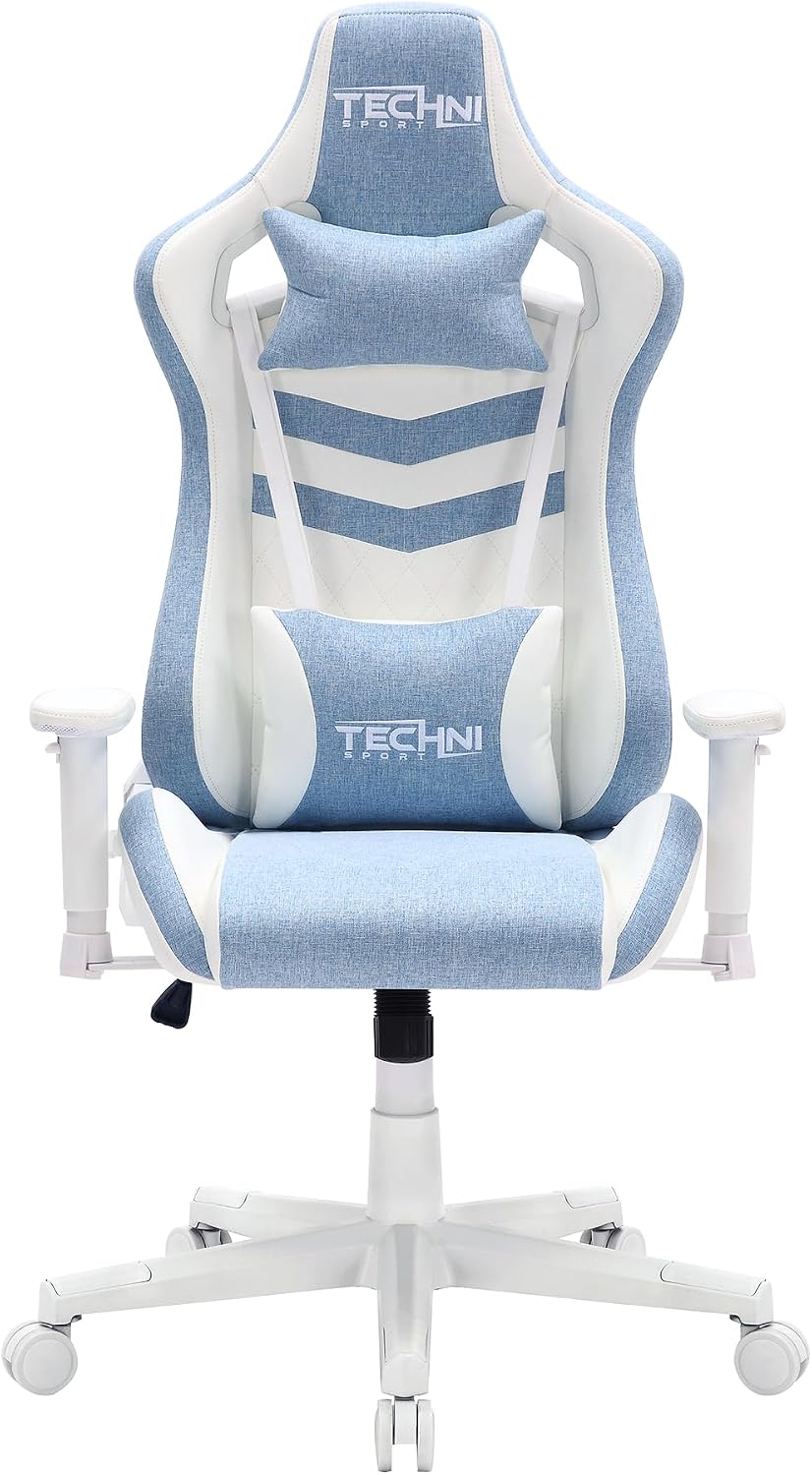 400 Lb Ergonomic High-Back Gaming Chairs for Adults,Computer Office Swivel Desk Chair with Armrests,150° Recline,Lumbar Support,Reclining Cute Comfy Chair for Home,Small Spaces Furniture,Blue