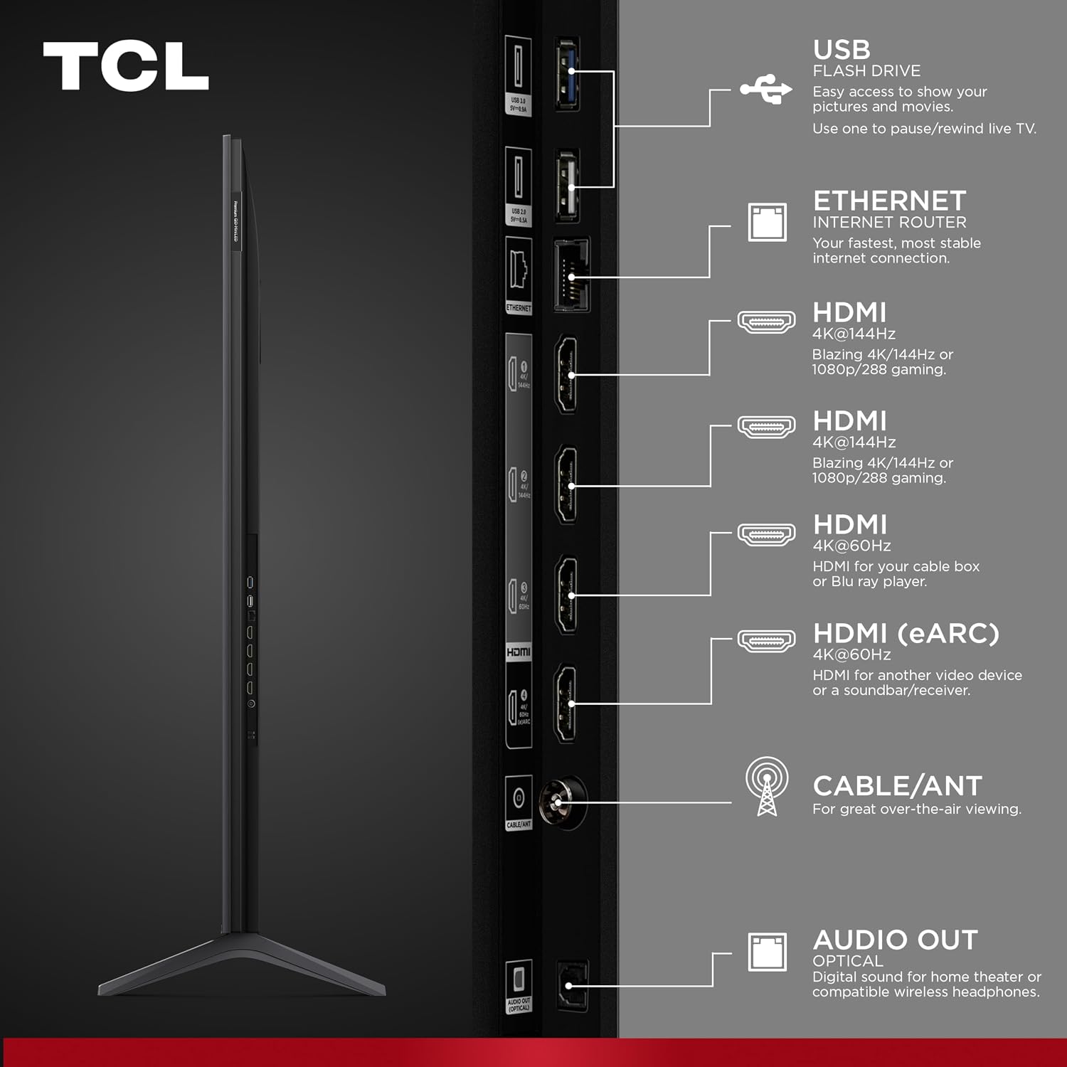 TCL 75 Inch Class QM6K Series | Mini LED QLED 4K HDR | 75QM6K, 2025 Model | 120HZ-144HZ High Brightness Smart Google TV Dolby Atmos Onkyo Audio | Voice Remote Alexa Gaming Streaming Television