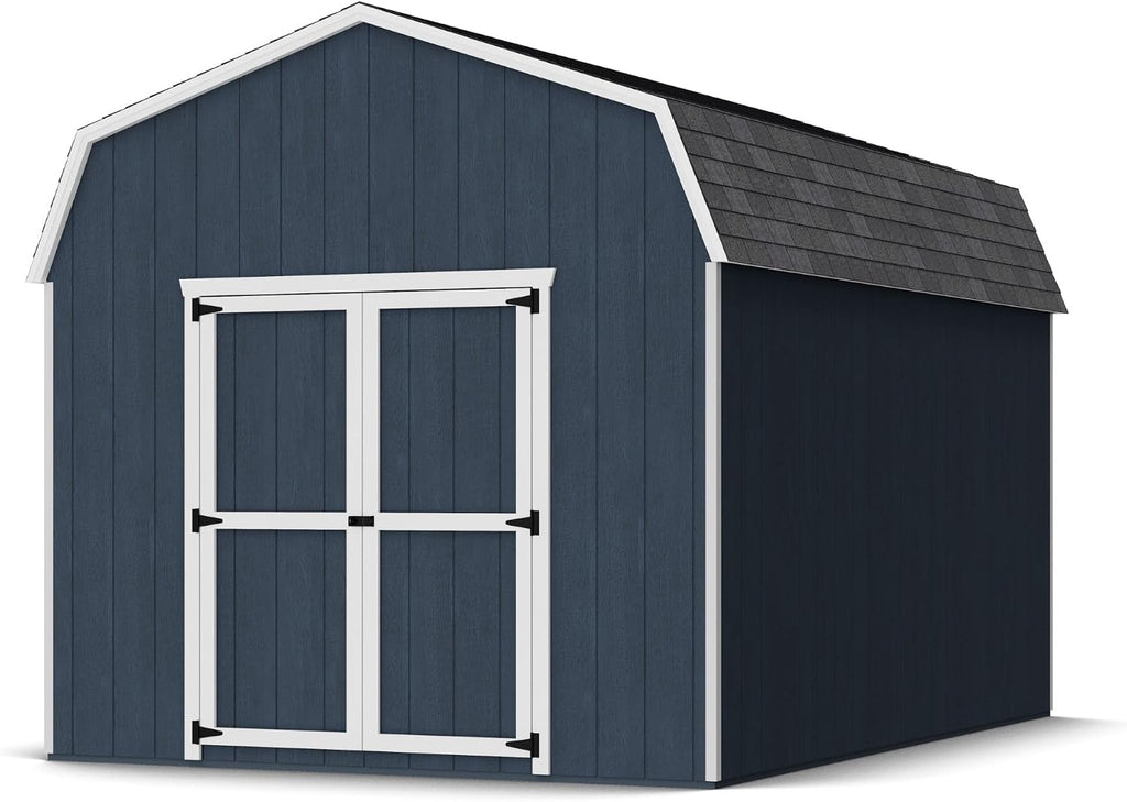 Little Cottage Co. 10x14 Value Gambrel Barn with 6 ft. Sidewalls with Floor, Outdoor Wood Storage Shed Do-It-Yourself Precut Kit