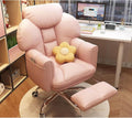 Fabric Office Chair Ergonomic Computer Chair Lumbar Support with Foot Rest Adjustable High Back Gamer Chair for Work or Gamer at Home(50x50x55cm(19x19x21in), PinkA)