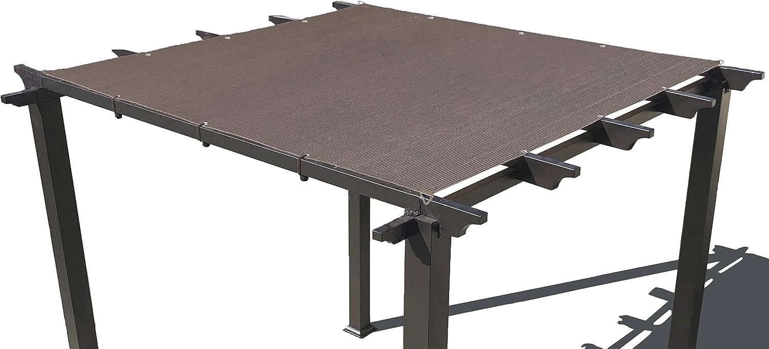 Heavy Duty Shade Sail - Straight Edge Sun Shade Cover - Shade Cloth for Patio, Pergola, Backyard, Awning (Brown, 12' x 16')
