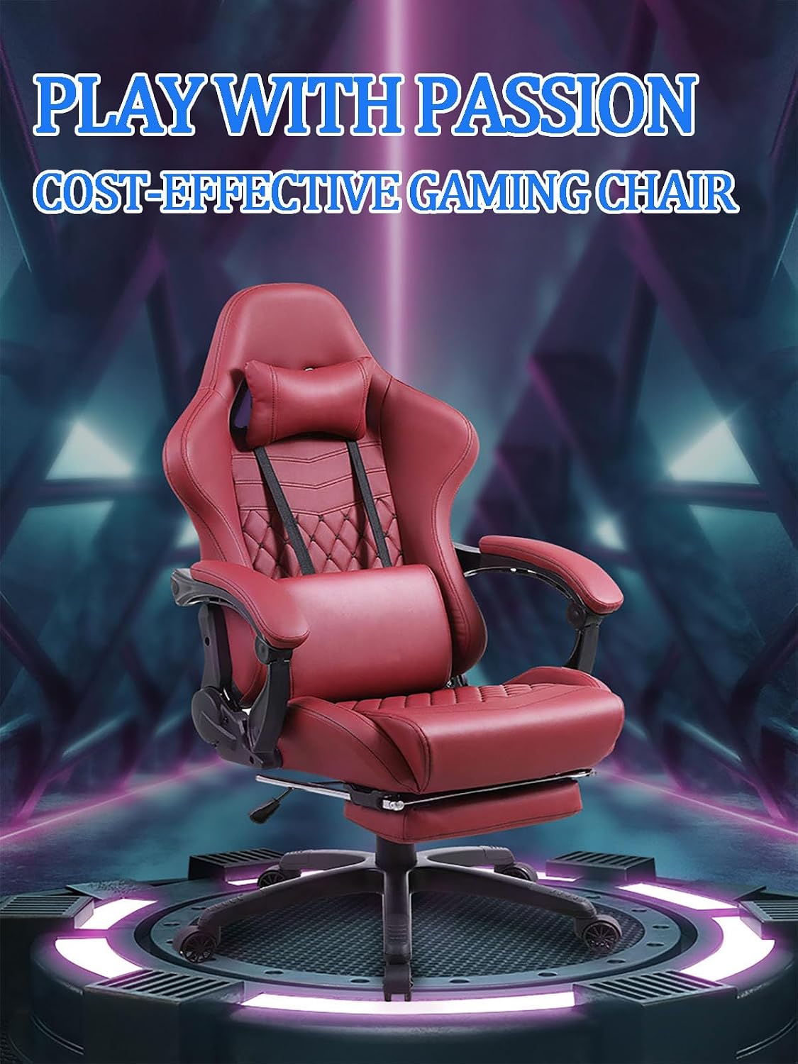 JSWHYBD Ergonomic Office Chair Computer Chair with Lumbar Support Big and Tall Gaming Chairs for Adults with Footrest Swivel Seat Height Adjustable Computer Chair with Headrest White