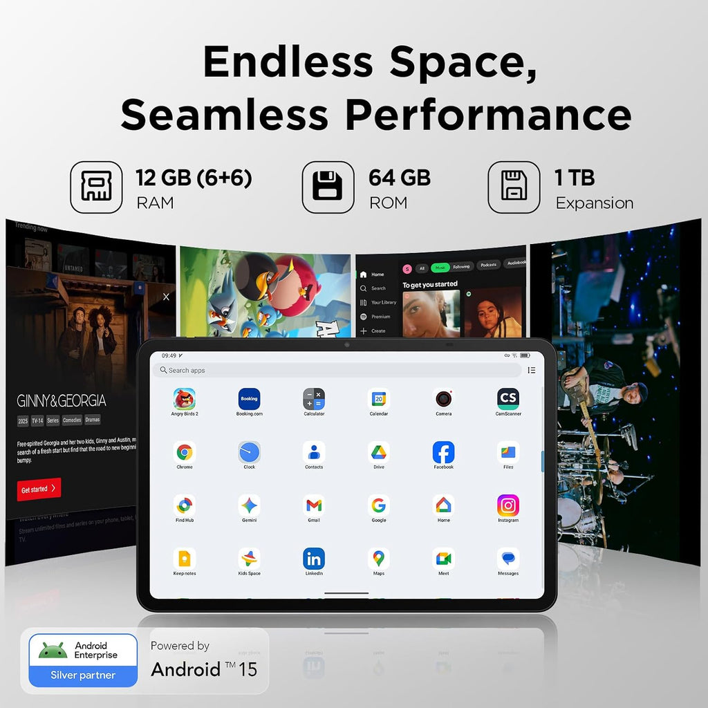 TCL NXTPAPER 11 Gen 2 Android Tablet, 11' Drawing Pad & Digital Notebook, Stylus & Flip Case Included, NXTPAPER 4.0 Display, Android 15, AI Tools, 6+6GB RAM, 64GB Storage, 8000mAh Battery, Gray