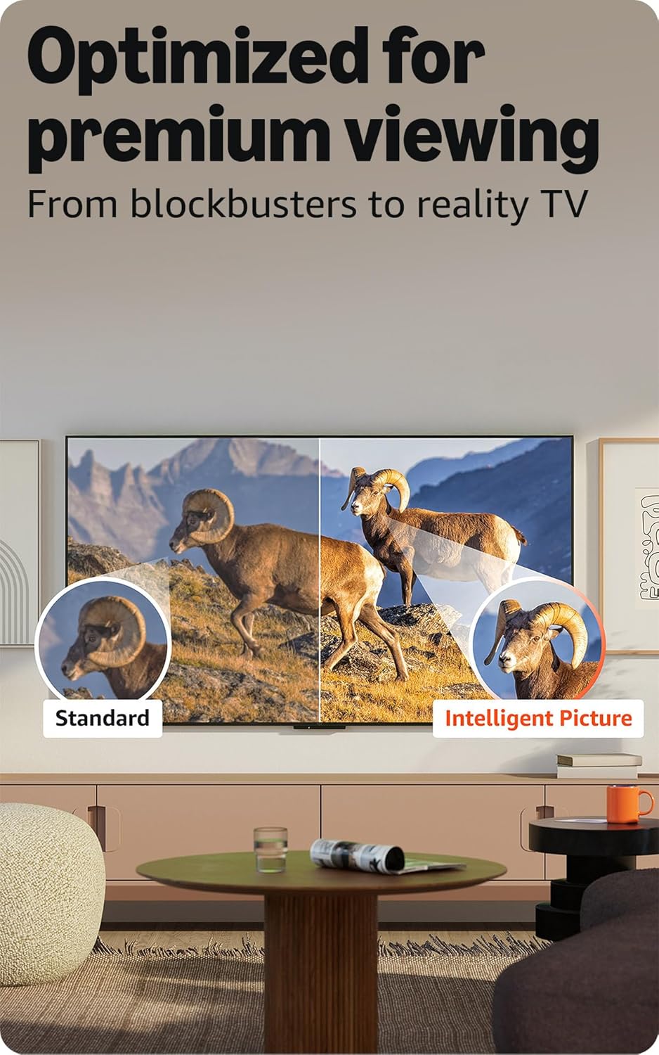 Amazon Ember 85' Mini-LED Series with Fire TV (newest model), QLED 4K UHD smart TV, Dolby Vision IQ, 144hz gaming mode, Ambient Experience, find shows faster with Alexa+