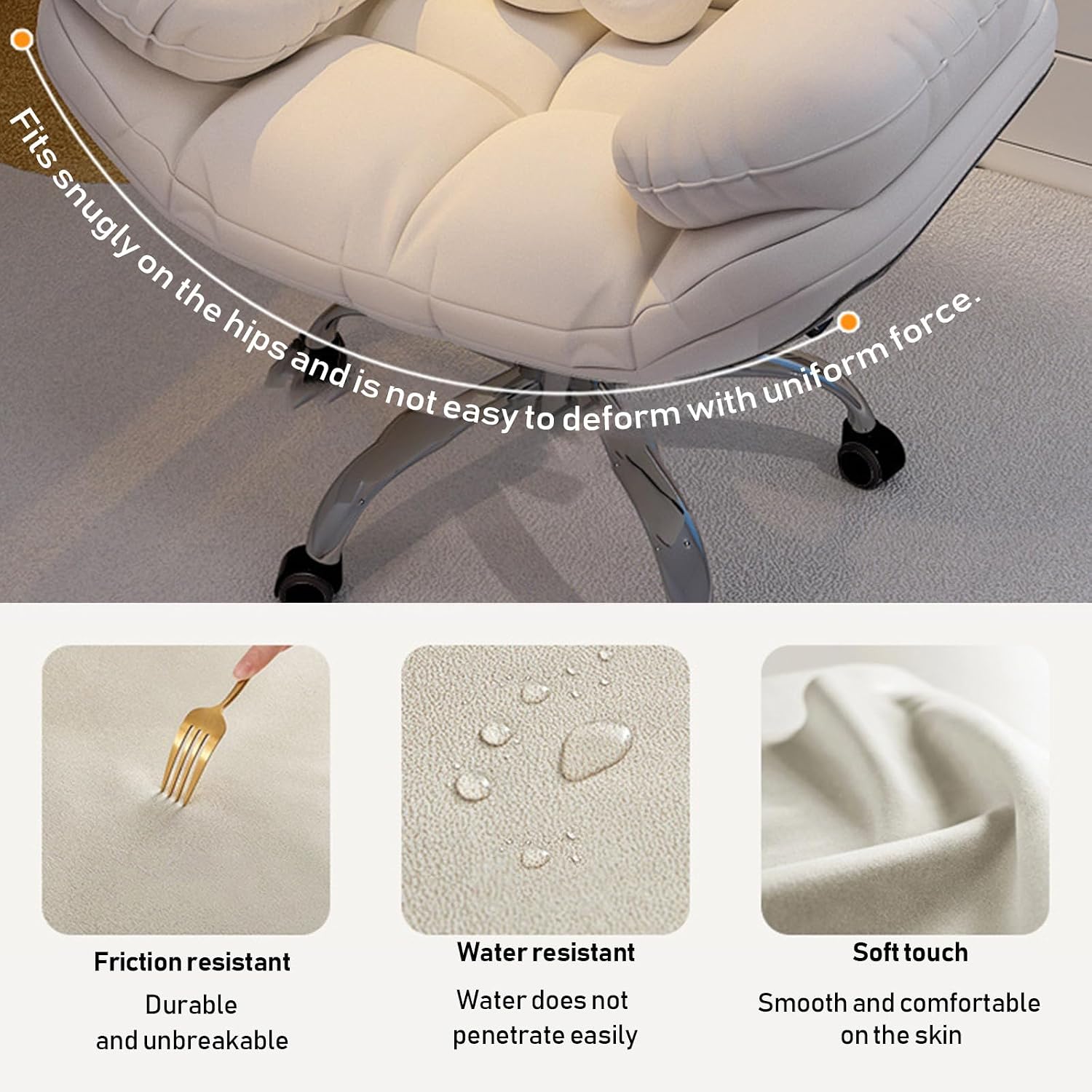 Comfortable Office Chair with Adjusted 90° and 160° Backrest and Armrests, Gaming Computer Chair with Lumbar Support, Foot Rest for Bedroom, 27.56 * 23.23 * 45.67 in