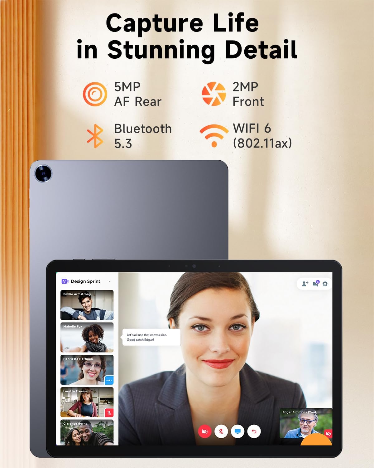 CHUWI Hi10 X2 Windows 11 Tablet 10.1'', Intel Core i3 (up to 3.9GHz), 8GB RAM 256GB SSD, Windows Tablet PC, 4K Micro HDMI, WiFi 6, BT 5.3, USB 3.2, Dual Cameras, USB-C, with Case