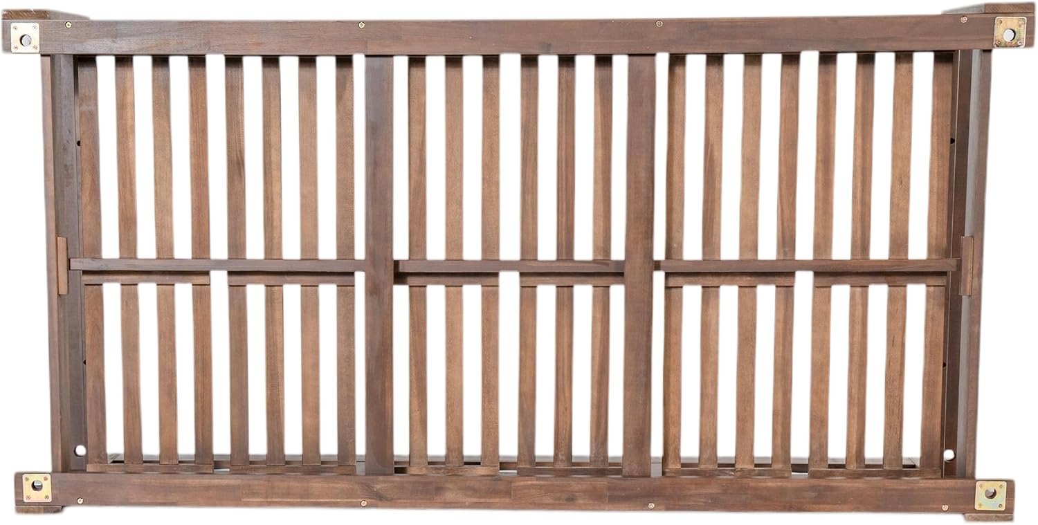 Harper & Bright Designs Patio Wooden Twin Size Porch Swing Daybed Frame, Garden Swing Bench Chair with 4 Hanging Ropes for Backyard,Outdoor,Brown