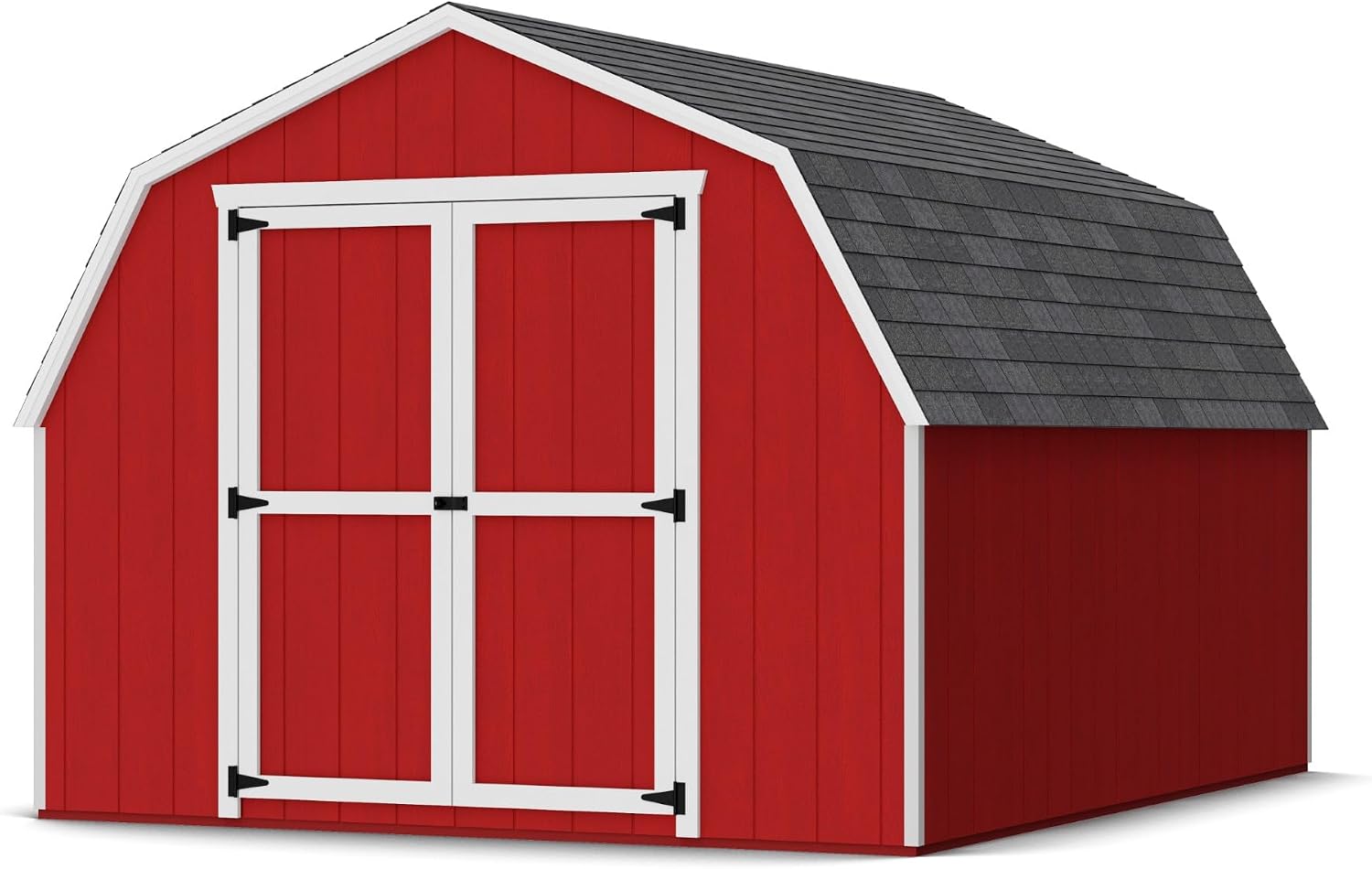 Little Cottage Co. 10x12 Value Gambrel Barn with 4 ft. Sidewalls with Floor, Outdoor Wood Storage Shed Do-It-Yourself Precut Kit