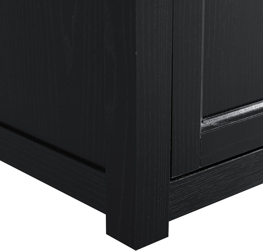 Crosley Furniture Camden Corner TV Stand for 65+ inch TVs, Entertainment Center with Storage Shelves, Black