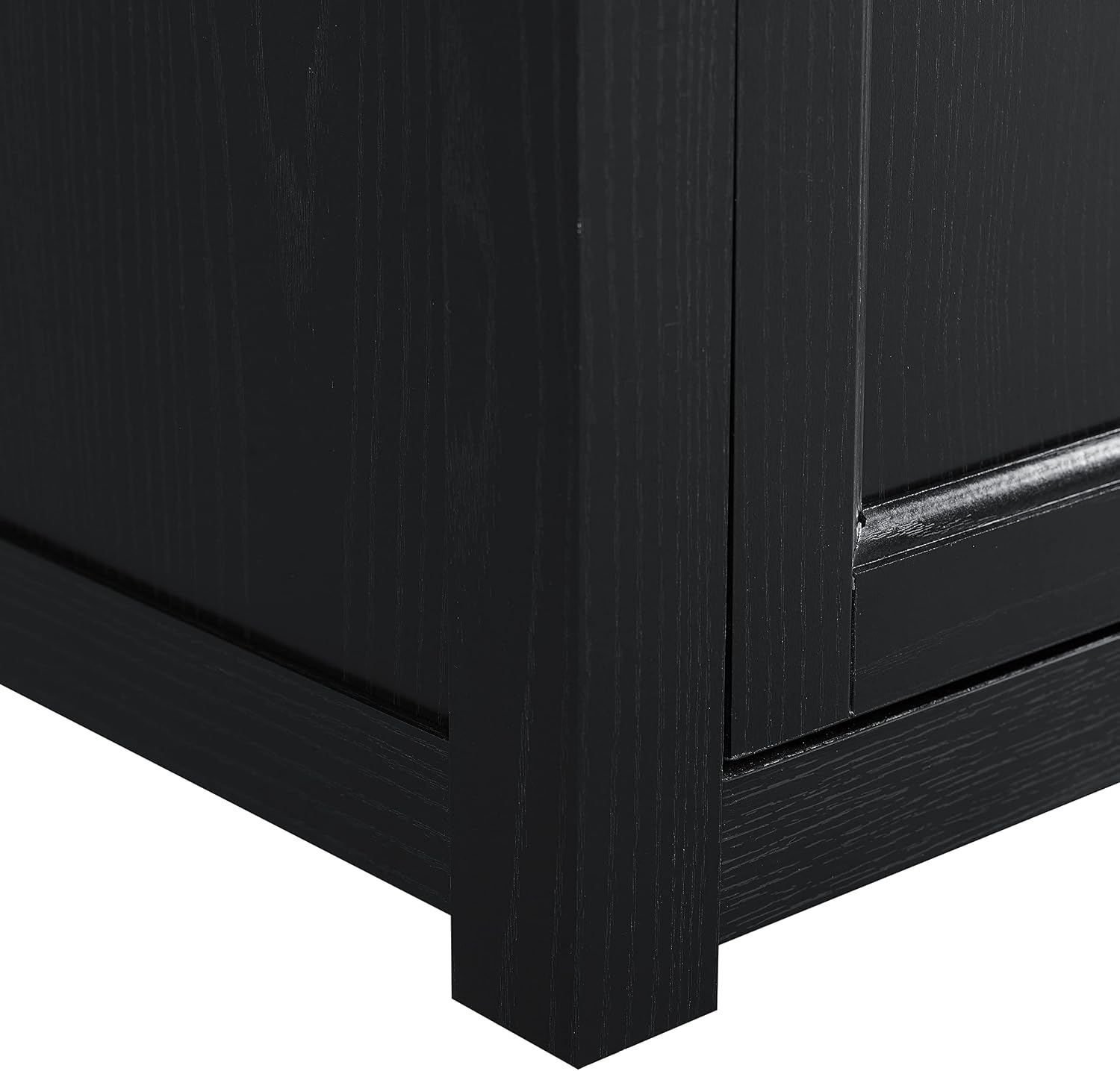Crosley Furniture Camden Corner TV Stand for 65+ inch TVs, Entertainment Center with Storage Shelves, Black
