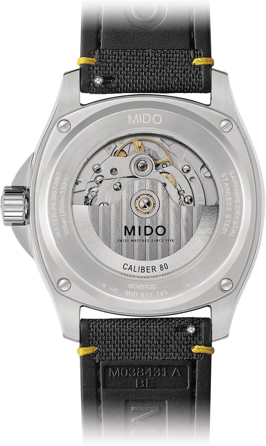 MIDO Multifort TV Big Date - Swiss Automatic Watch for Men - 40mm Case with Transparent Caseback