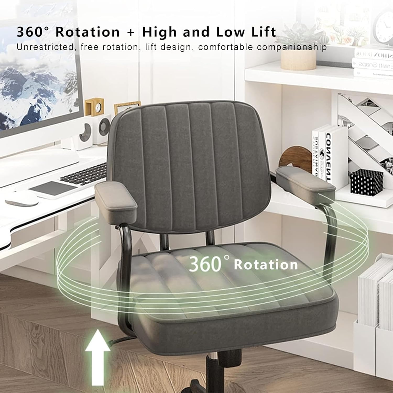 Heavy-Duty Office Chair, Padded Gaming & Computer Desk Chair, Breathable Mesh, Adjustable Swivel, Max Capacity 400 Lbs (Grey)