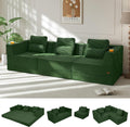 COMAX Futon Sofa Bed 3 Seater, 106' Convertible Sofa Bed Couches for Living Room, 4 in 1 Folding Boneless Sleeper Corduroy Couch Foam in a Box, Comfy Foldable Lounge Fold Out Floor Mattress, Green