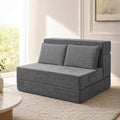 Folding Sofa Bed, Convertible Sleeper Chair with Pillow, Loveseat Fold Out Chair Bed, Memory Foam Floor Couch Mattress, Foldable Futon Couch Lounge for Living Room Guest Room (Grey, Twin)