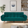 Convertible futon Sofa Bed, Sleeper Sofa Bed with Adjustable backrest, Small Space Small Sofa, Living Room, Bedroom (Green)