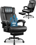OFIKA Office Chair,Executive Heavy Duty Office Chair with Foot Rest Ergonomic High Back Computer Gaming Chairs Home Office 400lbs,Big and Tall with Lumbar Support (Black)