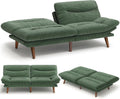 75″Futon Sofa Bed,3-in-1 Futon Couch w/Adjustable Backrest & Armrests, Convertible Sleeper Sofa Bed, Small Folding Sleeper Recliner w/Removable Cushion for Apartment, Living Room,Office (75in,Green)