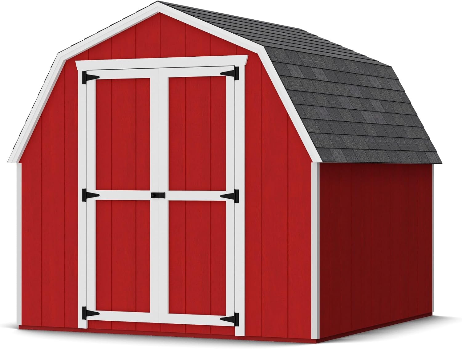 Little Cottage Co. 8x8 Value Gambrel Barn with 4 ft. Sidewalls with Floor, Outdoor Wood Storage Shed Do-It-Yourself Precut Kit