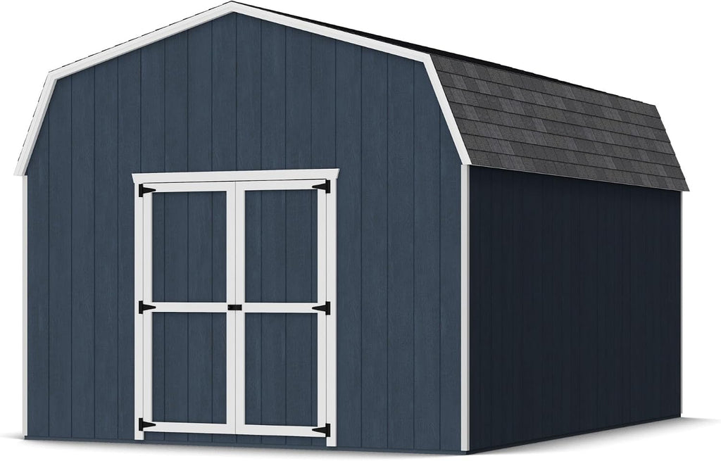 Little Cottage Co. 12x16 Value Gambrel Barn with 6 ft. Sidewalls with Floor, Outdoor Wood Storage Shed Do-It-Yourself Precut Kit