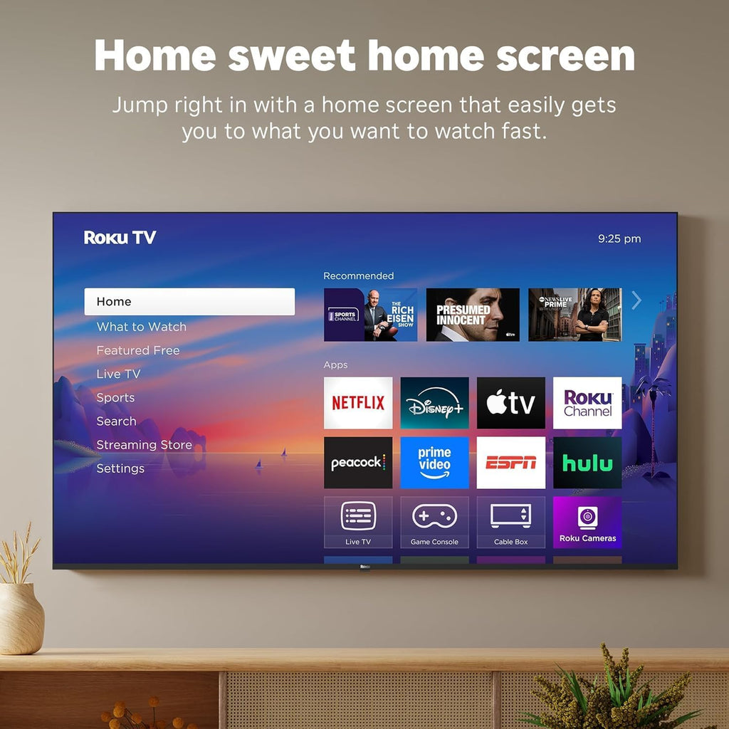 Roku 50-Inch Select Series 4K UHD Smart TV - HDR, Dolby Audio, Compatible with Alexa, Voice Remote, Bluetooth Mode, w/AUX HDMI Cable, CPS 1-Year Protection Plan + Streaming kit