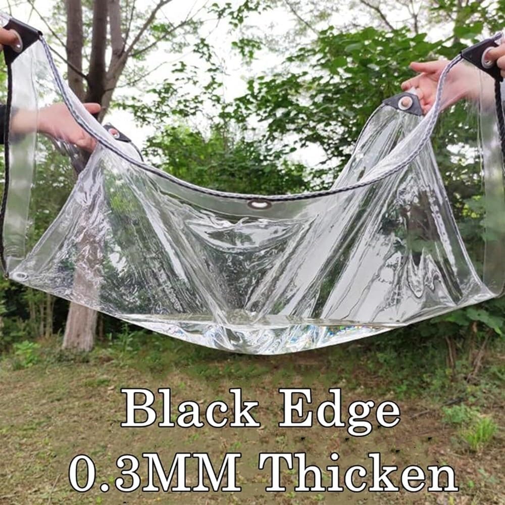 Zanotva Waterproof Side Panels Clear Tarp Panel,Heavy Duty Vinyl 14 Mil Curtains Tarp, Weather Resistant Pergola Side Curtains for Gazebo, Porch (Size : 20x13ft(6x4m))