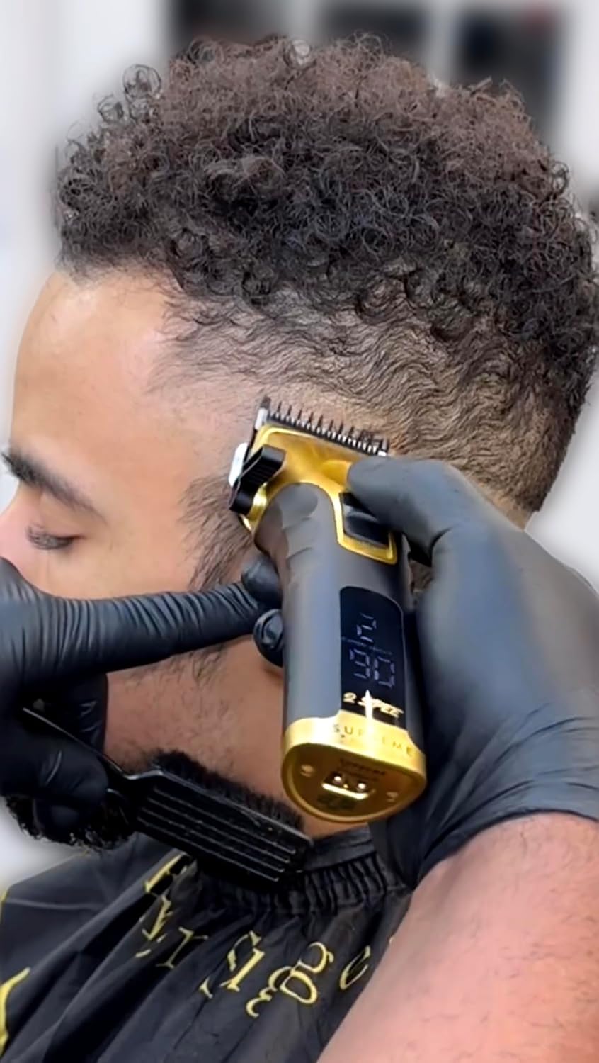 Supreme Trimmer 3-in-1 Barber Bundle | 2Spee Clipper, 2Spee Trimmer & Crunch Foil Shaver | Professional Beard Trimmer Men's Hair Clipper Kit | (Gold)