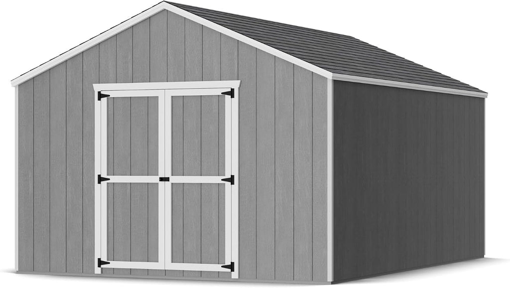 Little Cottage Co. 12x16 Value Gable Shed with Floor, Outdoor Wood Storage Do-It-Yourself Precut Kit