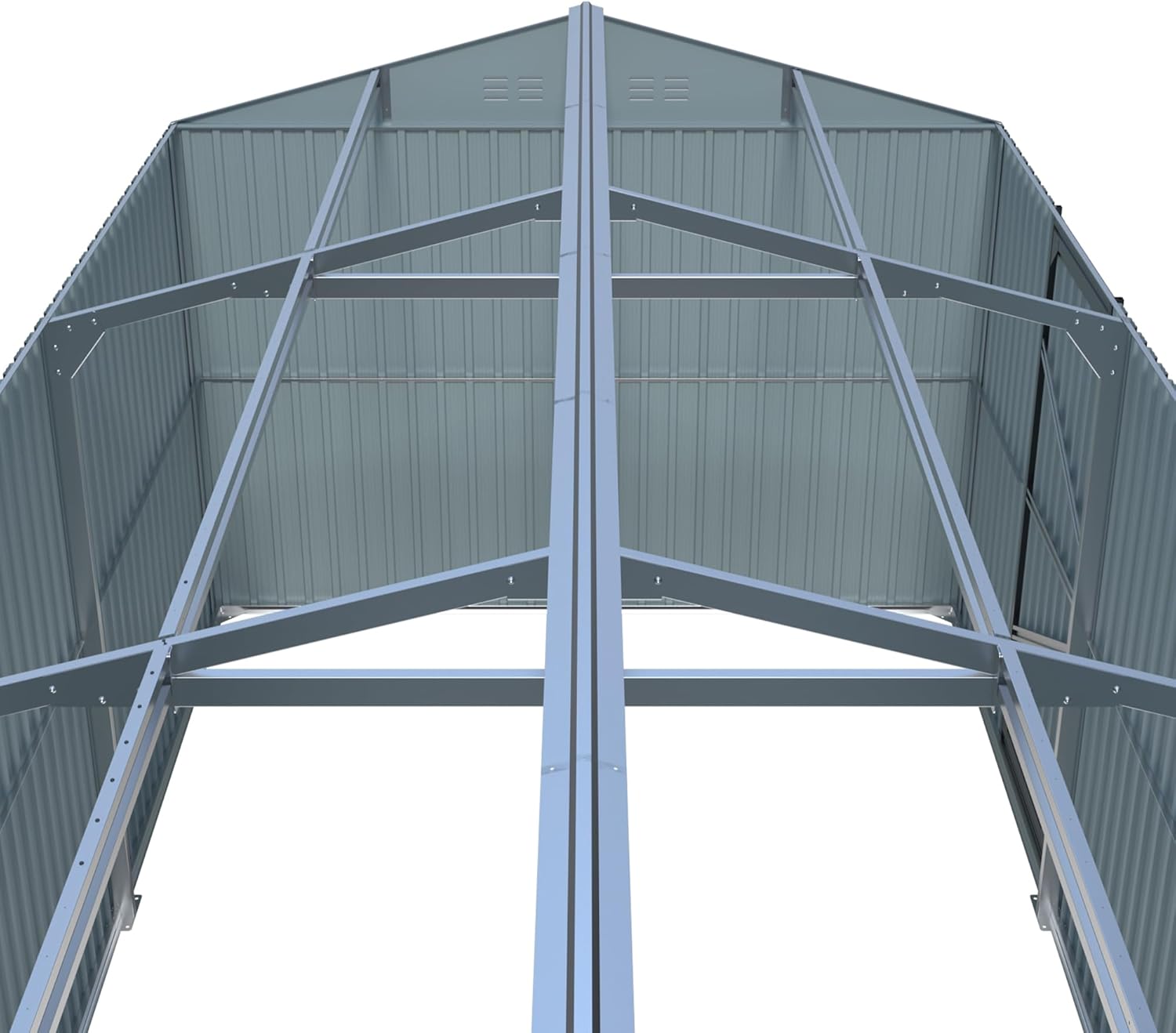 13x20ft Outdoor Storage Shed, Metal Storage Shed Heavy Duty, Large Garage Shed with 2 Doors 4 Vents 2 Translucent Roof