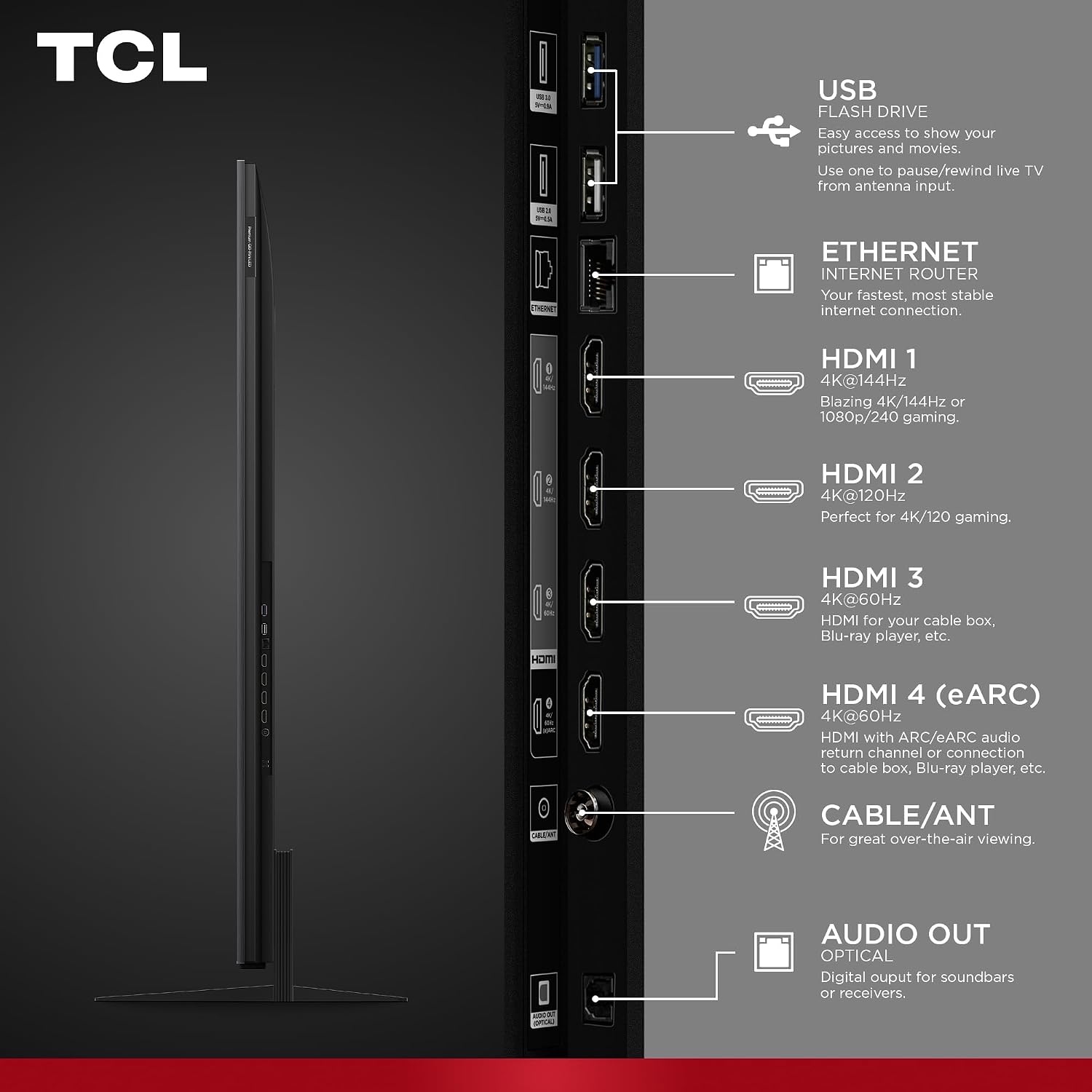 TCL 55 Inch Class QM7K Series | Mini LED QLED 4K HDR | 55QM7K, 2025 Model | 120HZ-144HZ Anti Reflective Screen Smart Google TV Dolby Atmos Onkyo Audio | Voice Remote Alexa Gaming Streaming Television